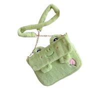 Healvian Cute Frog Plush Shoulder Bag for Women Soft Fluffy Crossbody Bag with Fine Texture Portable Lightweight Handbag for Party Shopping Daily Use Adorable and Comfortable Design