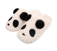 Healvian Cute Plush Panda Fuzzy Slippers for Women Adults Warm Indoor Animal House Shoes Soft Breathable Cozy Footwear for Autumn and Cold Weather Comfortable Casual Home Use