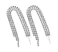 Healvian Dazzling Tassel Earrings for Women Elegant Long Rhinestone Dangle Jewelry for Weddings Parties Formal Events Sparkling