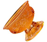 Healvian Delicate Water Offering Bowl Azure Stone Classic Shape Luxury Retro Chinese Style Resistant to Aging Does Not Fade Easily for Ritual Use and Temple Decoration