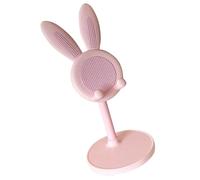 Healvian Desktop Phone Stand Mobile Desktop Bracket Phone Rack Adjustable Rotatable Sturdy Pink Aluminium Alloy and Plastic Holder for Smartphones on Flat Surfaces and Tables