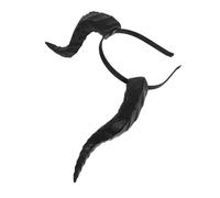 Healvian Detachable Black Devil Horns Headband Gothic Steampunk Goat Horn Hairband for Halloween Costume Cosplay Comfortable Fit Party Photo Shoot Accessory