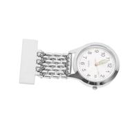 Healvian Digital Display Alloy Nurse Watch Precise Time and Hook Clip Design Silver Decorative Nursing Pocket Watch LED Glow-in-the-Dark Display for Healthcare Professionals