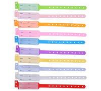 Healvian Disposable Medical Id Wristbands 100Pcs Plastic Hospital Patient Bracelets with Writable Surface in Colours for Adult Nursing and Treatment