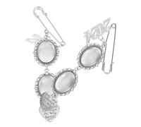 Healvian DIY Brooch Photo Tray 2Pcs Set with Crystal Gem Frame Jewelry Brooch Making Accessories for Women’S Craft and Photo Inserts