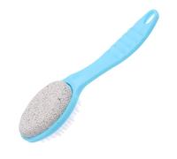 Healvian Double Sided Foot Scrubber Brush with Pumice Stone Pedicure Tool for Gentle Callus Removal and Exfoliation Portable Foot Scrubbing Brush for Soft Comfortable Grip Blue