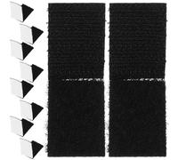 Healvian Double-Sided Hook and Loop Carpet Patch Tape, Black Nylon Self-Adhesive Rug Fixing Strips for Sofa, Floor, and Table, 20mm X 30mm, 100 Pairs, Non-Slip Gripper for Home and Garden