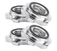 Healvian Dumbbell Collar Security Nuts 4 Pieces Silver Sturdy Clamp for Platform Lifting Workouts 1 Inch Standard Bars Lightweight and Compact Design