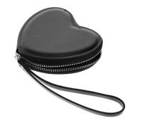Healvian Durable PU Heart Shaped Mini Hand Purse for Women with Wristlet Strap Cute Coin Purse for Cards and Change Stylish and Compact Handbag Pendant for Everyday Shopping and Travel