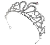 Healvian Egyptian Snake Crown Headpiece for Bride with Rhinestone Alloy Vintage Bridal Tiara Elegant Birthday Costume Accessories for Wedding Halloween Party and Royal Celebration