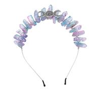 Healvian Elegant Alloy Sorcerer Crown Headband with Delicate Crystal Tiara Handmade for Women Party Halloween Cosplay Wedding Prom Birthday and Photography Accessories
