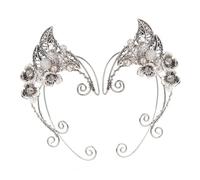 Healvian Elegant Elves Ear Bone Clips Non Pierced Ear Handmade Fantasy Costume Jewelry for Women Comfortable Clip Earrings for Christmas Valentines Special Occasions