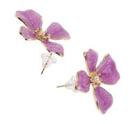 Healvian Elegant Pastel Flower Earrings with Faux Pearls Floral Jewelry for Women Romantic Birthdays Weddings and Proms Color Retention Design