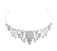 Healvian Elegant Silver Rhinestone Bridal Tiara Headband for Wedding and Prom, Lightweight Metal Princess Crown with Decorative Finish, for Brides and Women