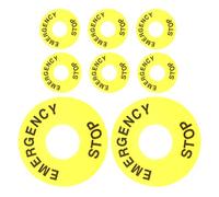 Healvian Emergency Stop Button Warning Ring 8Pcs Yellow 22Mm PVC Safety Stickers for Industrial Pushbutton Switch Applications