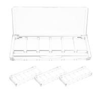 Healvian Empty Eyeshadow Palette Portable Plastic Makeup Organizer Tray 4pcs with Six Spacious Grids for Eye Shadow, Blush and Concealer, for Onthego Touchups and Daily Use