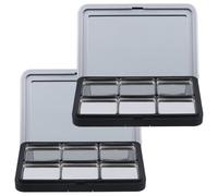 Healvian Empty Magnetic Eyeshadow Blush Highlighter Palette 2pcs DIY Cosmetic Organizer Tray Case for Makeup Artists and Beauty Enthusiasts