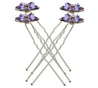 Healvian Essential 4pcs Rhinestone Hair Pins Wedding Hair Forks Stylish Headpiece for Buns for Wedding and Parties