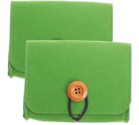 Healvian Essential Oil Carrying Bag 2pcs Non-woven Fabric Essential Oil Organizer Felt Storage Pouch for Perfume Aroma Oil, Green, 13.00X10.30X2.50CM, Centimeter