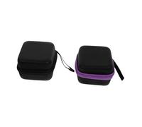 Healvian Essential Oil Storage Bag 2pcs Shockproof 7-Compartment Essential Oil Case Lanyard for 5ml Bottles Portable Travel Bag (Dark Purple)