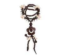 Healvian Ethnic Beaded Necklace Coconut Shell Beads Long Necklace Women's Vintage Shell Jewelry for Daily Wear