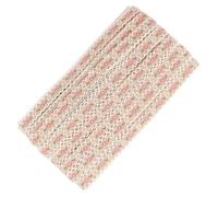 Healvian Ethnic Style 1.2cm Wide Embroidery Lace Trim with Gold Flower Pattern, Narrow DIY Clothes Lace Ribbon for Sewing, Traditional Costume Embellishment, 20-Yard Roll