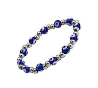 Healvian Evil Eye Bracelet for Men Women Elastic Glass Beads Jewelry Unique Blue Crystal Stretch Bracelet for Amulet Protection for Special Occasions