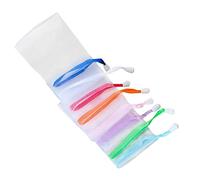 Healvian Exfoliating Soap Mesh Pouch 5-Pack Bubble Net for Handmade Soap Facial Cleansing Tool Random Colors