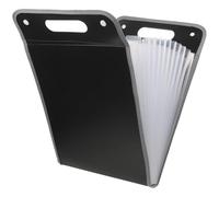 Healvian Expandable 13-Layer Accordion File Folder A4 Document Organizer with Pp Edges, Large Capacity Black Portable Filing Bag for Students and Office Receipt Storage