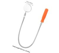 Healvian Extendable under Car Inspection Mirror with 360° Rotatable Folding Long Handle, Telescoping Mechanics Mirror with LED Light and 15cm Curved round Reflective Lens for Automotive