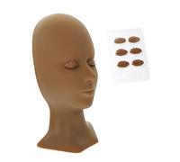 Healvian Eyelash Extension Kit Beginner Training Head Realistic Silicone Makeup Practice Mannequin Lash Grafting