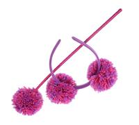 Healvian Fairy Headband with Pom Wand Set Dual Use Hair Accessory and Performance Prop for Women Adults Party Halloween Mardi Gras Carnival Costume