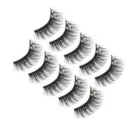 Healvian Fake Eyelashes 5 Pairs Latin Dance Stage False Lashes with Rhinestones Long Curl Black Blue Mermaid Makeup Accessories for Performance