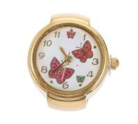 Healvian Fashion Butterfly Ring Watch Classic Glossy Decor Durable Finger Timepiece with Numbers for All Occasions and Decorative Use
