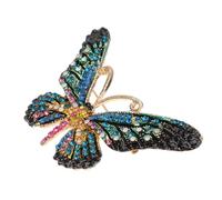 Healvian Fashionable Alloy Butterfly Brooch Decorative Pin for Women Delicate Colorful Rhinestone Corsage Elegant Clothing Accessory for Dresses Scarves Bags Party and Daily Wear