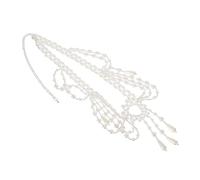Healvian Faux Pearl Necklace for Lightweight Clavicle Chain with Radiant Luster Skin-friendly Neck Decoration for Weddings and Tea Parties Stylish Bridal Accessory and Elegant Option