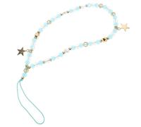 Healvian Five-star Beaded Phone Chain Blue Crystal Alloy Phone Charm with Easy Installation Anti-lost Feature Chic Small Wrist Lanyard for Women