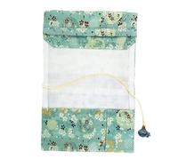 Healvian Floral Satin Handmade Fabric Book Cover A5 Size Ornamental Book Protector Sleeve for Students Reusable Decorative Notebook Cover with Random Accessory