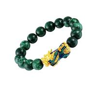 Healvian Fortunate Feng Shui Agate Bead Bracelet with Pendant Elastic Wrist Chain Jewelry for Daily Wear Beach Party and Concert Meaningful for Loved Ones