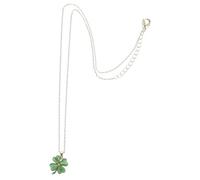 Healvian Four Leaf Clover Pendant Necklace with Natural Opal and Sturdy Heart Shaped Clover Charm Party Jewelry Women