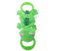 Healvian Frog Dog Pull with Ring Rope for Tough Chewers, Green | Plush and Plastic Build, Interactive Play for Puppies, Large Breeds, Training Outdoors