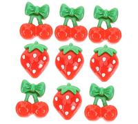 Healvian Fruit Nail Art Slices and Resin Charms 60pcs Mixed Strawberry Cherry Nail Decorations Diy Manicure Supplies for Craftsmen and