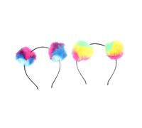 Healvian Fuzzy Ball Headband Fashionable Hair Accessory 4Pcs Approx 18X15X4Cm Chic Cute Plush Ball Decoration Cloth Costume Accessory for Children Talent Show Performance
