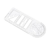 Healvian Geometric Mathematics Ruler Set for Students, Plastic Multipurpose Drawing Template with Measuring Size and Ellipse Rectangle Shapes, for School Geometry and Technical Drawing