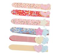 Healvian Glitter Hair Bang Sticker 6pcs Women Hair Fringe Tape Patch Cute Heart Star Design for Girls Random Style