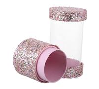 Healvian Glitter Makeup Brush Holder Two Cup Organizer for Makeup Tools and Nail Art Storage Portable Vanity Cosmetic Brush Organizer for Dressing Table and Travel