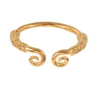 Healvian Gold Plated Adjustable Open Cuff Ring Minimalist Antique Design Inspired by Chinese Mythology Symbolizes Luck and Success for Men and Women Comfortable Fit for All Wrist