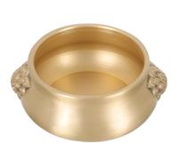 Healvian Golden Brass Treasure Basin Decorative Bowl Multi-functional Wealth Charm Ornament for Home and Office Desktop Decoration with Delicate Meaningful Design