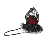 Healvian Gothic Halloween Headband Mini Birdcage Top Hat with Rose and Bat Details Comfortable Cosplay Hair Accessory for Carnival Costume Party Dress Up