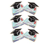 Healvian Graduation Cap Brooch Pin Lightweight Metal Material 6pcs Stylish Academic Hat Design for Women Gift for Graduation Season and Commemorative Occasions